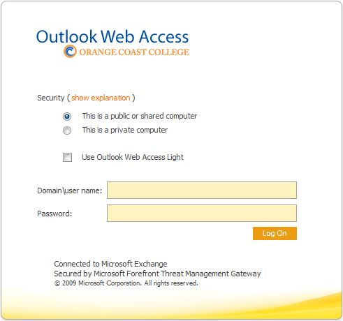 log into outlook web access
